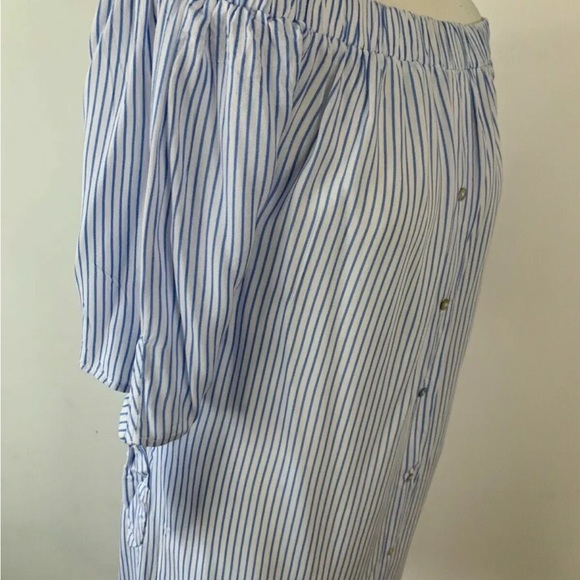 New Look Bardot Stripe Beach Shirt Size M - Picture 2 of 5